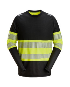 Snickers 2430 Hi-Vis Long Sleeve T-Shirt Class 1 (Black/Hi-Vis Yellow)