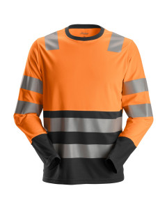 Snickers 2433 Hi-Vis Long Sleeve T-Shirt Class 2 (Hi-Vis Orange/Black)