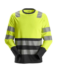 Snickers 2433 Hi-Vis Long Sleeve T-Shirt Class 2 (Hi-Vis Yellow/Black)