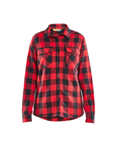 Blaklader 3218 Women's Long Sleeve Flannel Check Shirt - Red/Black