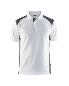 Blaklader 3324 Pique 2 Colour Polo Shirt (White/Dark Grey)