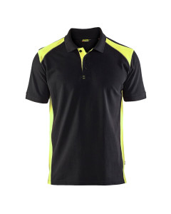 Blaklader 3324 Pique 2 Colour Polo Shirt (Black/Hi-Vis Yellow)