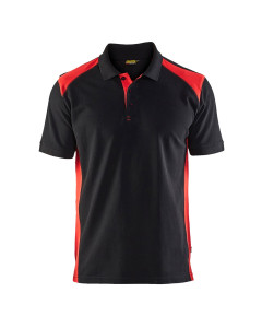 Blaklader 3324 Pique 2 Colour Polo Shirt (Black/Red)