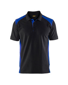 Blaklader 3324 Pique 2 Colour Polo Shirt (Black/Cornflower Blue)