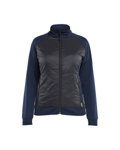 Blaklader 3419 Women's Quilted Hybrid Zip Up Sweatshirt - Dark Navy/Black