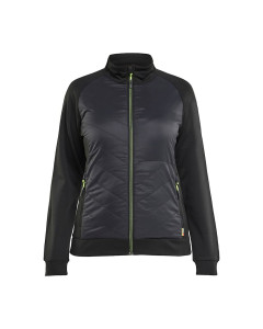 Blaklader 3419 Women's Quilted Hybrid Zip Up Sweatshirt - Black/Hi-Vis Yellow