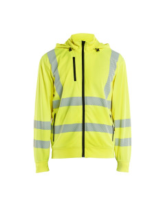 Blaklader 3573 Hi-Vis Zip Up Sweatshirt with Detachable Hood - Hi-Vis Yellow