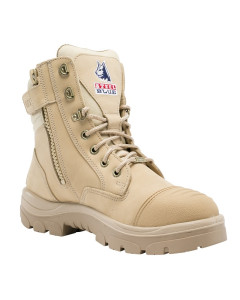 Steel Blue SOUTHERN CROSS Scuff Cap, Zip Safety Boots - S3, TPU - Sand
