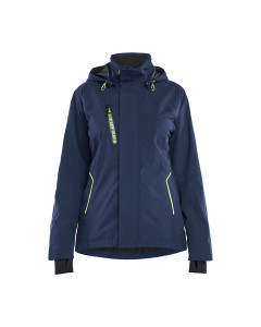 Blaklader 4403 Women's Waterproof Shell Stretch Jacket - Dark Navy Blue/Hi-Vis Yellow