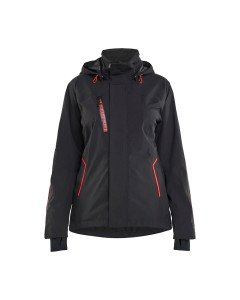 Blaklader 4403 Women's Waterproof Shell Stretch Jacket - Black/Red