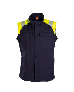 Tranemo 6062 Flame Retardant Softshell Waistcoat - Yellow/Navy