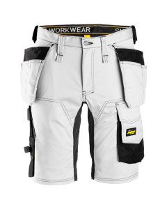 Snickers 6141 AllroundWork Stretch Shorts Holster Pockets (White/Black)