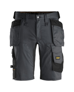 Snickers 6141 AllroundWork Stretch Shorts Holster Pockets (Steel Grey/Black)