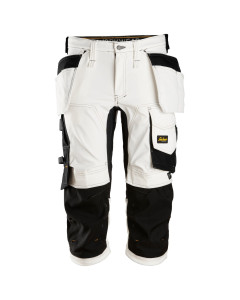 Snickers 6142 AllroundWork Stretch Pirate Shorts with Holster Pockets (White/Black)