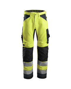 Snickers 6331 AllroundWork Hi-Vis Work Trousers+ Class 2 (Hi-Vis Yellow/Steel Grey)