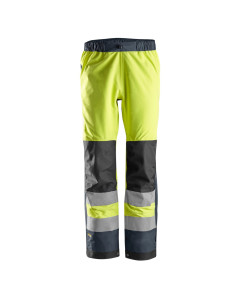Snickers 6530 AllroundWork Hi-Vis Waterproof Shell Trousers Class 2 (Hi-Vis Yellow/Navy)