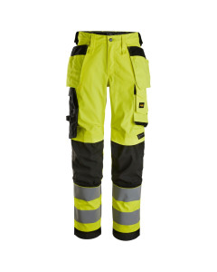 Snickers 6743 Hi-Vis Women's Stretch Trousers with Holster Pockets Class 2 (Hi-Vis Yellow/Black)