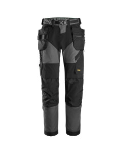 Snickers FlexiWork 6902 Work Trousers with Holster Pockets (Steel Grey/Black)