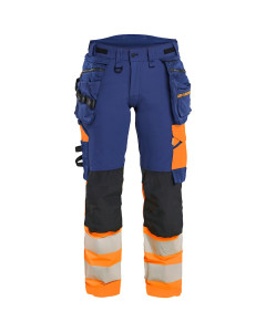 Blaklader 7025 Women's Hi-Vis Work Trousers - 4-way stretch - Navy Blue/Hi-Vis Orange