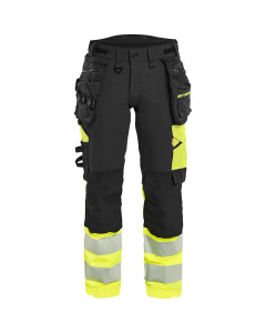 Blaklader 7025 Women's Hi-Vis Work Trousers - 4-way stretch - Black/Hi-Vis Yellow
