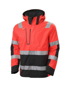 Helly Hansen 71195 Alna 2.0 Shell Jacket - Hi Vis Red/Ebony