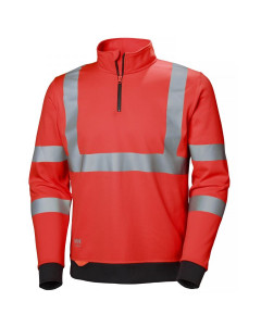 Helly Hansen 79096 Addvis Half Zip Sweatshirt - Hi Vis Red