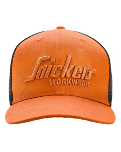 Snickers 9001 Trucker Snap-Back Cap (Warm Orange/Black)