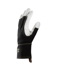 Snickers 9360 ProtecWork Vest Glove, Goatskin | Flame Retardant (White/Black)