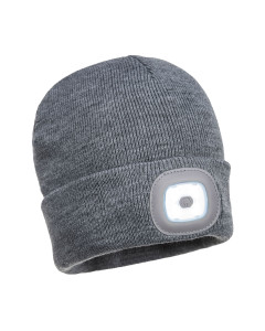 Portwest B029 Beanie USB Rechargeable LED Head Light - (Grey)