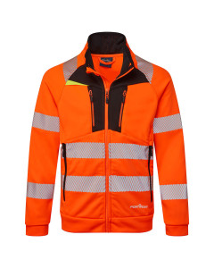 Portwest DX477 DX4 Hi-Vis Funnel Neck Zipped Sweatshirt - (Orange/Black)
