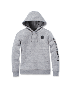 Carhartt 102791 Logo Sleeve Graphic Hoodie - female - Asphalt Heather Nep