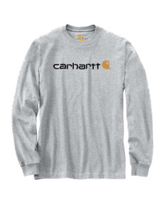 Carhartt 104107 Core Logo Long Sleeve T-Shirt - Heather Grey