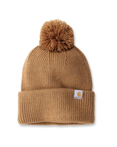 Carhartt 106003 Knit Pom-Pom Cuffed Beanie - Brown