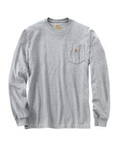 Carhartt K126 Workwear Pocket Long Sleeve T-Shirt - Heather Grey