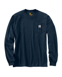 Carhartt K126 Workwear Pocket Long Sleeve T-Shirt - Navy Blue