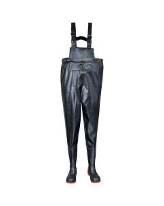 Portwest FW74 Safety Chest Wader - Waterproof, Steel Toe - S5 FO SR (Black)