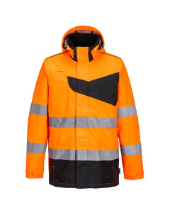 Portwest PW265 PW2 Hi-Vis Rain Jacket - Waterproof, Rail Spec (Orange/Black)