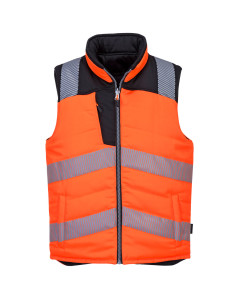 Portwest PW374 PW3 Hi-Vis Reversible Bodywarmer - Insulatex Lining, Rail Spec (Orange/Black)