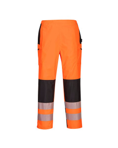 Portwest PW386 PW3 Hi-Vis Women's Rain Trousers - Waterproof, Rail Spec (Orange/Black)