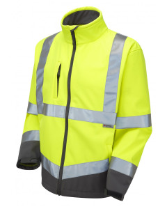 Leo Workwear BUCKLAND ISO 20471 Class 3 Softshell Jacket - Hi Vis Yellow