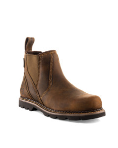 Buckbootz B1500 Non-Safety Dealer Boots, Goodyear Welted - Crazy Horse Leather (Dark Brown)