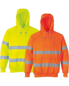 Portwest B304 Hi Vis Hooded Sweatshirt - Rail Spec (Orange or Yellow)