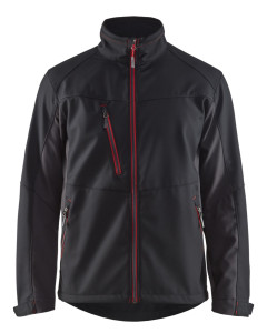 Blaklader 4950 Softshell Jacket - Water Repellent, Windproof (Black/Red)