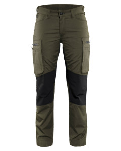 Blaklader 7159 Womens Stretch Service Work Trousers (Dark Olive Green / Black)