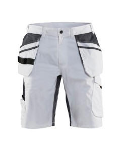Blaklader 1099 Ripstop Painters Shorts with Stretch (White/Dark Grey)