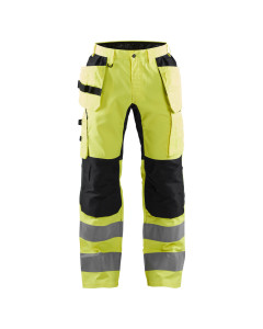 Blaklader 1552 High Vis Trousers With Stretch - Class 2, Water Repellent (Hi-Vis Yellow/Black)
