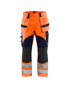 Blaklader 1589 Multinorm Inherent Flame Retardant Trousers - Rail Spec (Hi Vis Orange / Navy Blue)