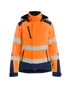 Blaklader 4401 Women's Hi-Vis Lightweight Lined Winter Softshell Jacket - Hi-Vis Orange/Navy Blue