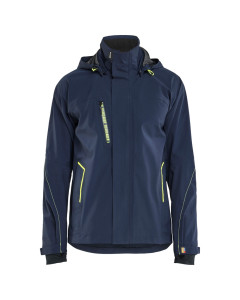 Blaklader 4483 Waterproof Shell Jacket Stretch - Dark Navy Blue/Hi-Vis Yellow