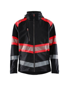 Blaklader 4494 Hi-Vis Softshell Jacket - Black/Red Hi-Vis